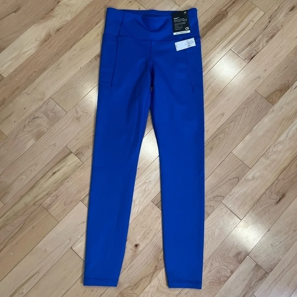 NWT Gap GapFit blue recycled power full length high compression blue leggings XS - Picture 5 of 12